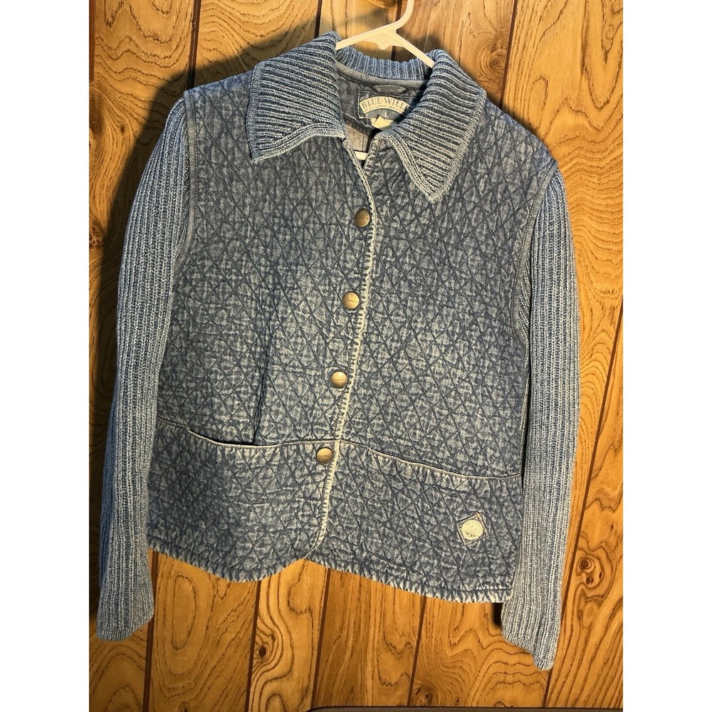 Vintage Blue Willi's Nautical Knit Sweater Sailboat Denim Size L